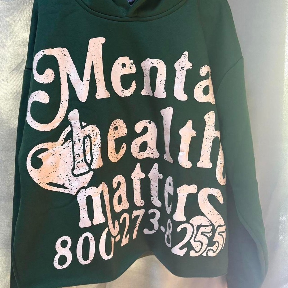 Emphoric 777 "Mental Health Matters" hoodie in forest green